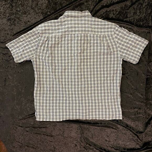 Vintage Abercrombie Fitch Blue Plaid Short Sleeve Button Up Mens Large 1990s Y2K - Picture 8 of 9